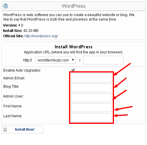 Installing WordPress