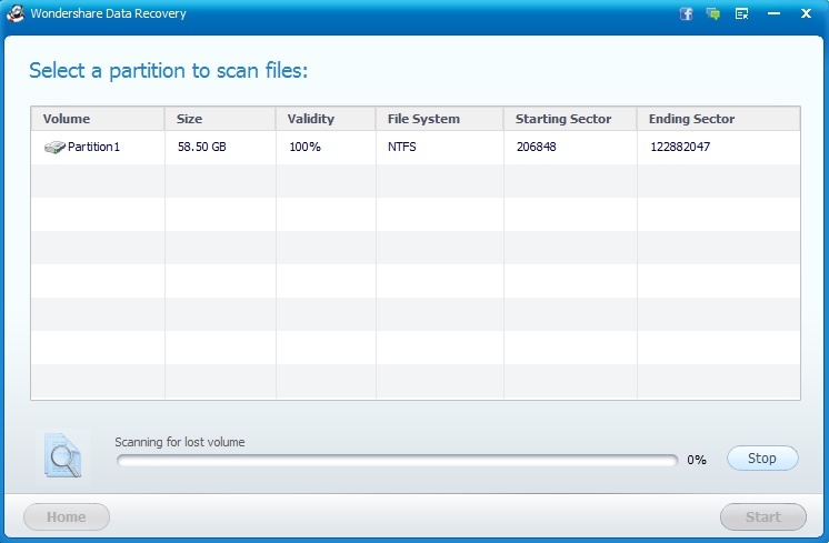 Wondershare Data Recovery Software Partition