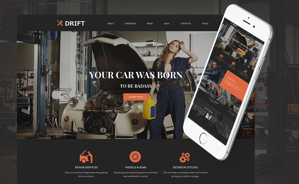 Drift Car Service WordPress Theme